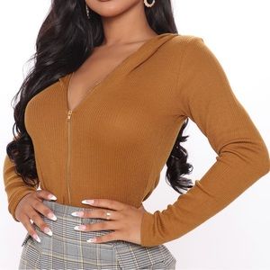 Ribbed Crop Sweater Hoodie